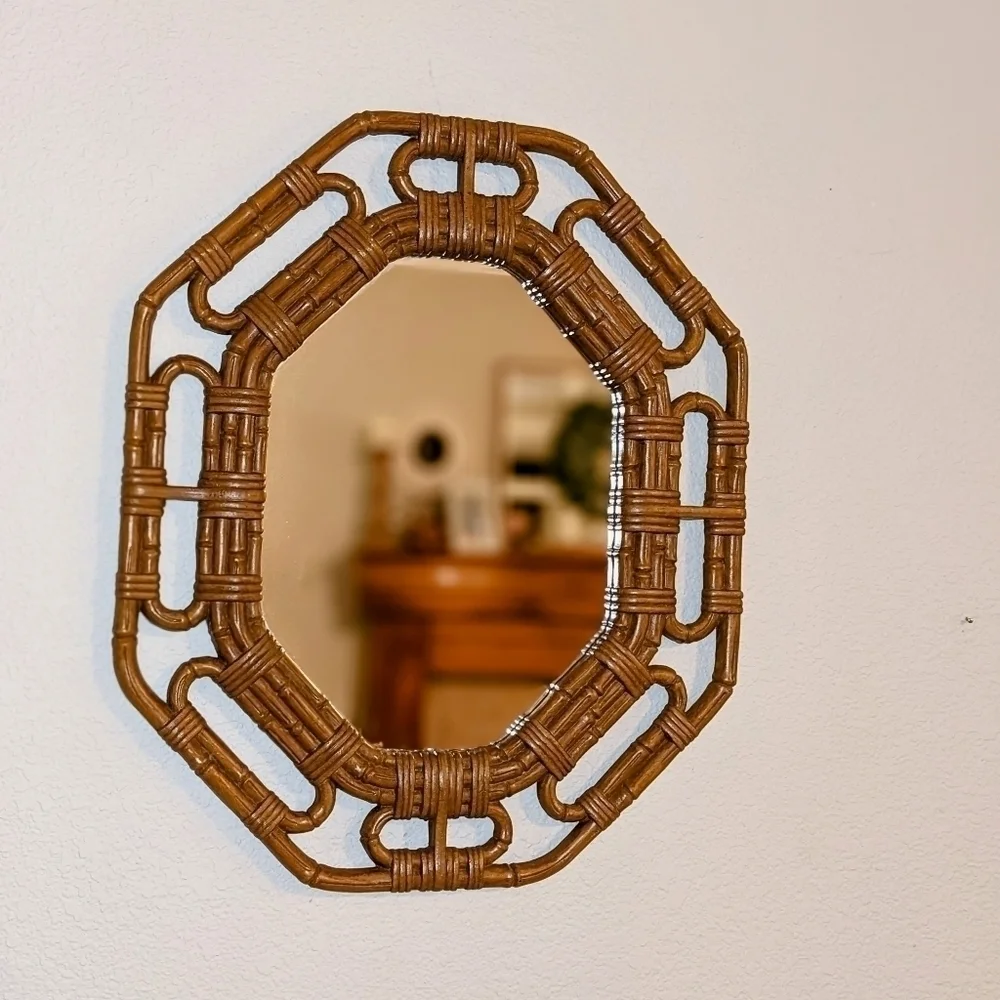 Homco Brown Octagonal Mirror, Model #2144, circa 1983